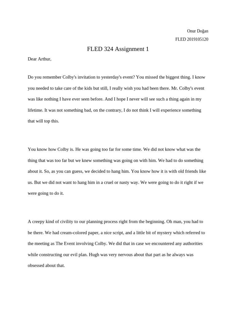 FLED 324 Assignment 1 | PDF