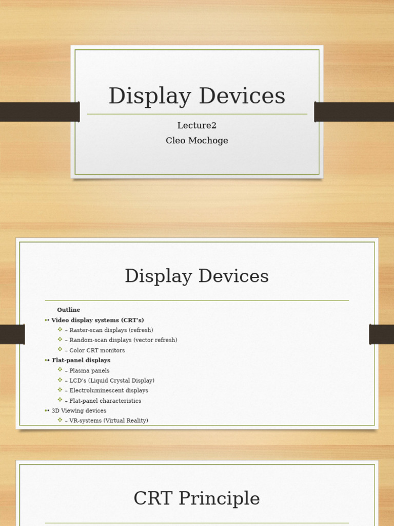 Lecture2 Display Devices | PDF | Cathode Ray Tube | Liquid Crystal Display