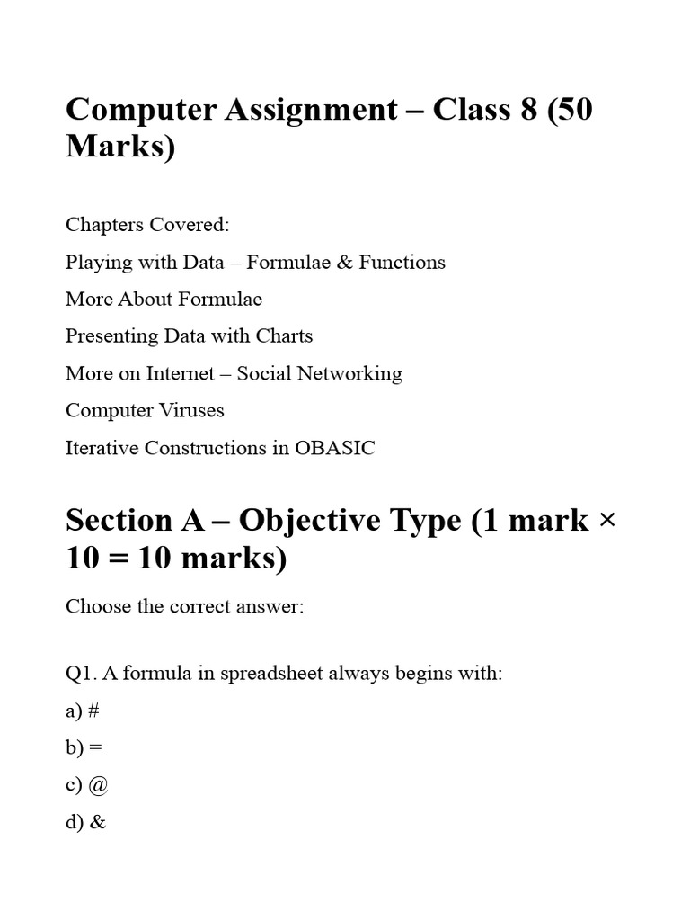 Class 8th Computer | PDF | Computer Virus | Computer Science