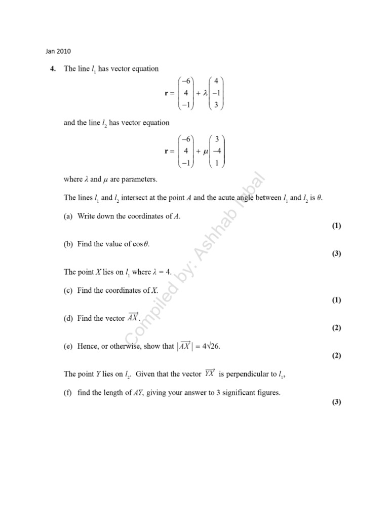 P4 Vector Questions WM | PDF