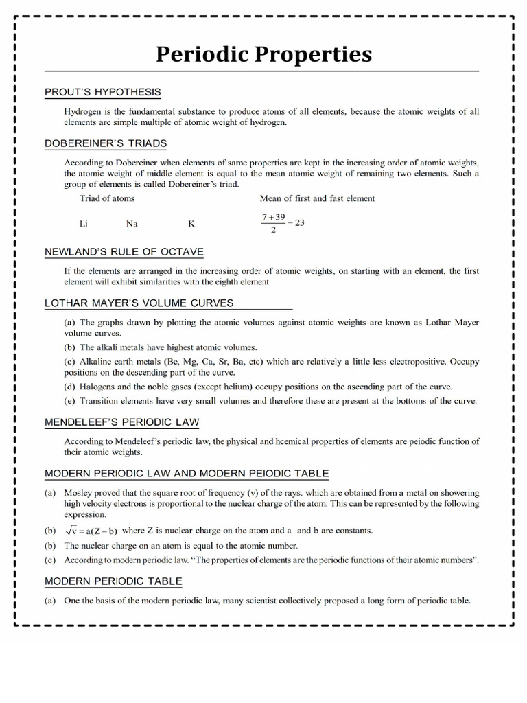Periodic Table Notes | PDF