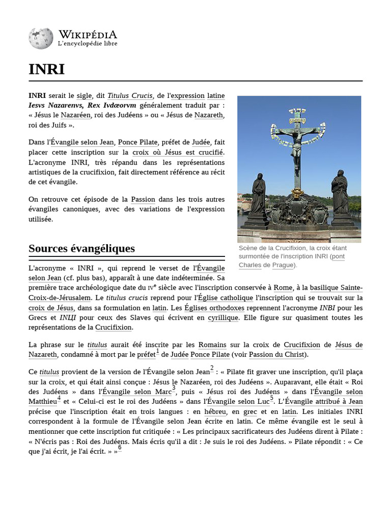 INRI | PDF | Jésus | Évangiles