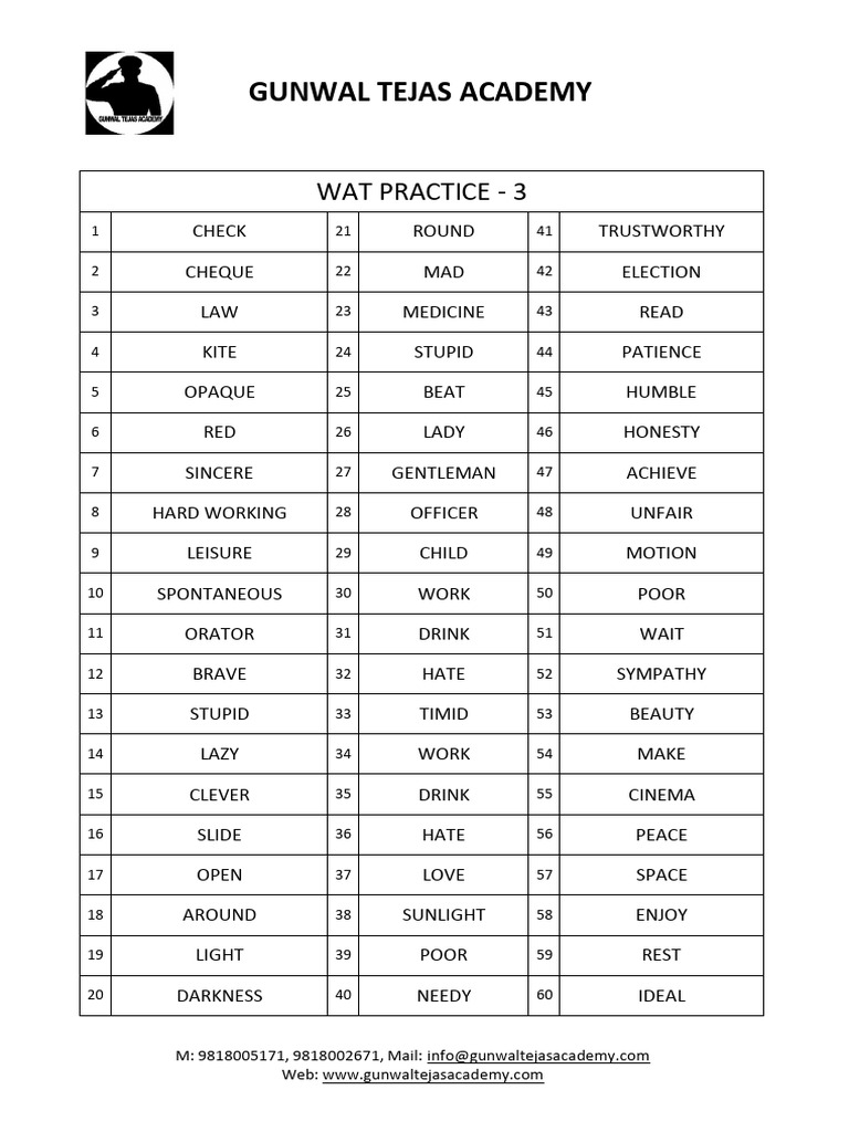 Wat Practice - 3 | PDF