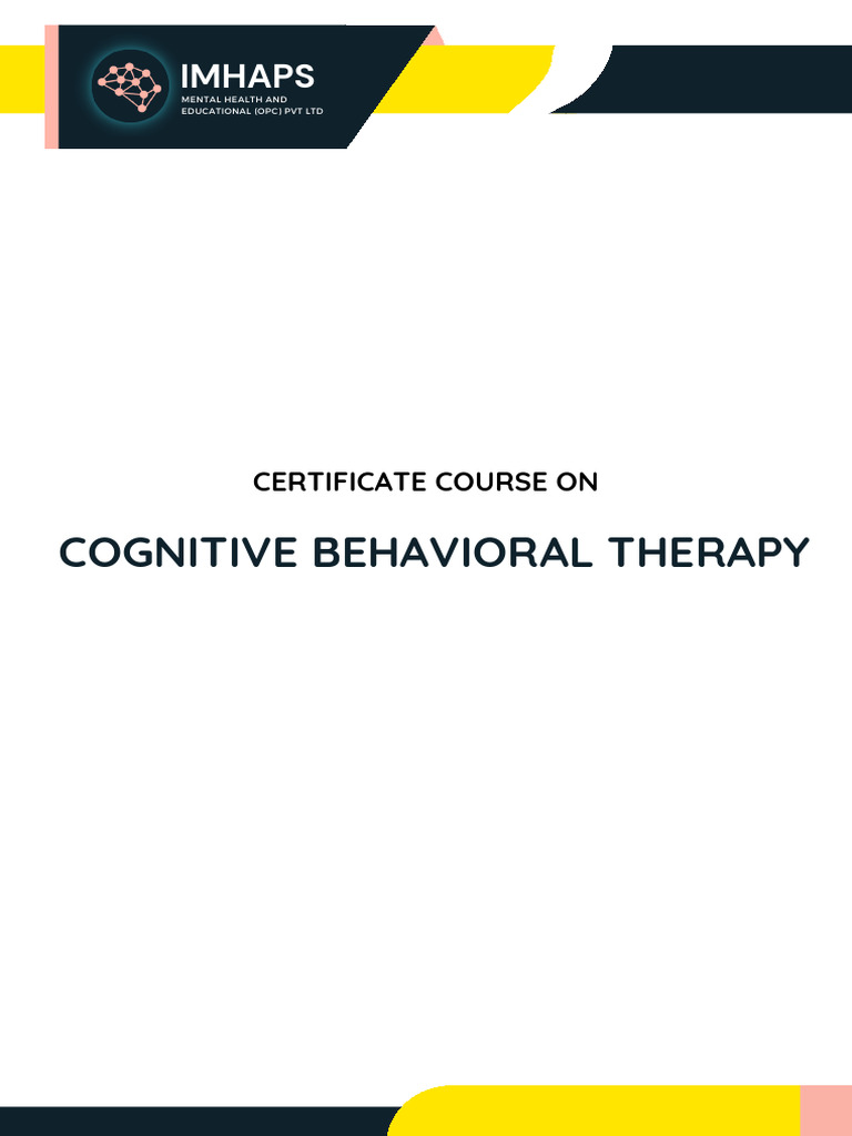 CBT Proposal - Nandha Arts & Science | PDF | Cognitive Behavioral ...