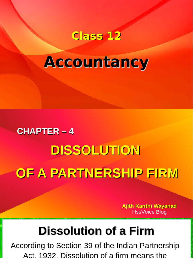 Chapter 4 Dissolution - 1.2 | PDF | Debits And Credits | Accounting