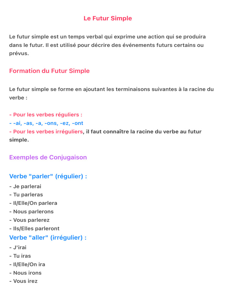 Le Futur Simple | PDF