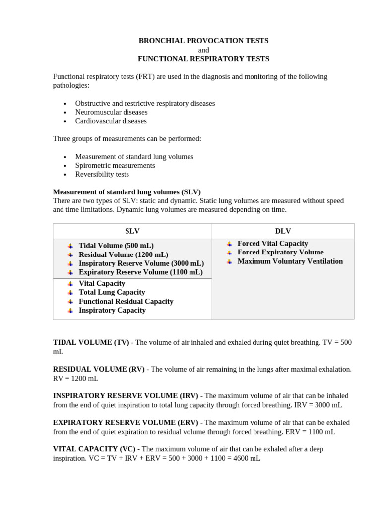 Bronchial Provocation Tests | PDF | Exhalation | Lung