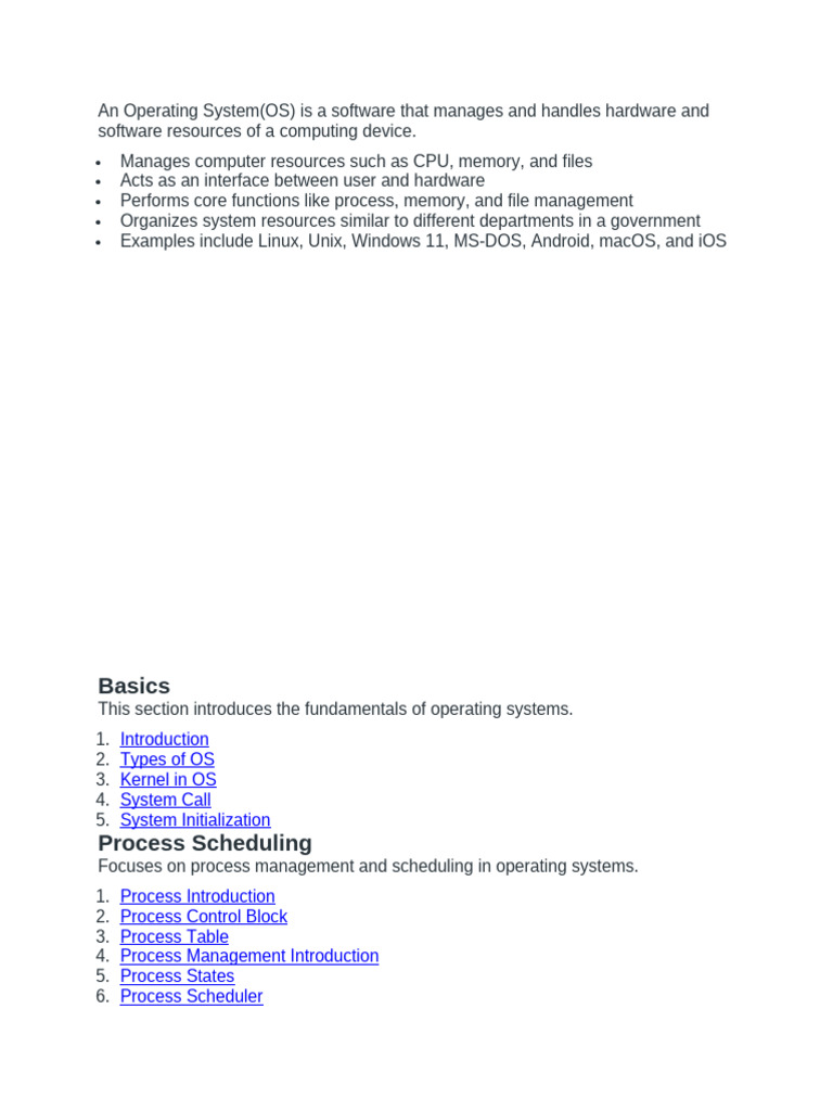 An Operating System Notes | PDF | Random Access Memory | Computer Data ...