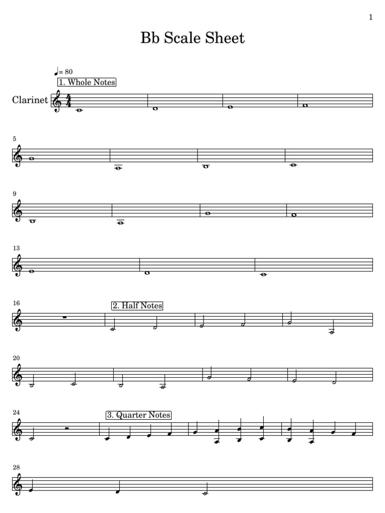 2 BB Scale Sheet - Clarinet | PDF