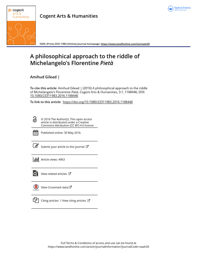 A Philosophical Approach To The Riddle of Michelangelo S Florentine ...
