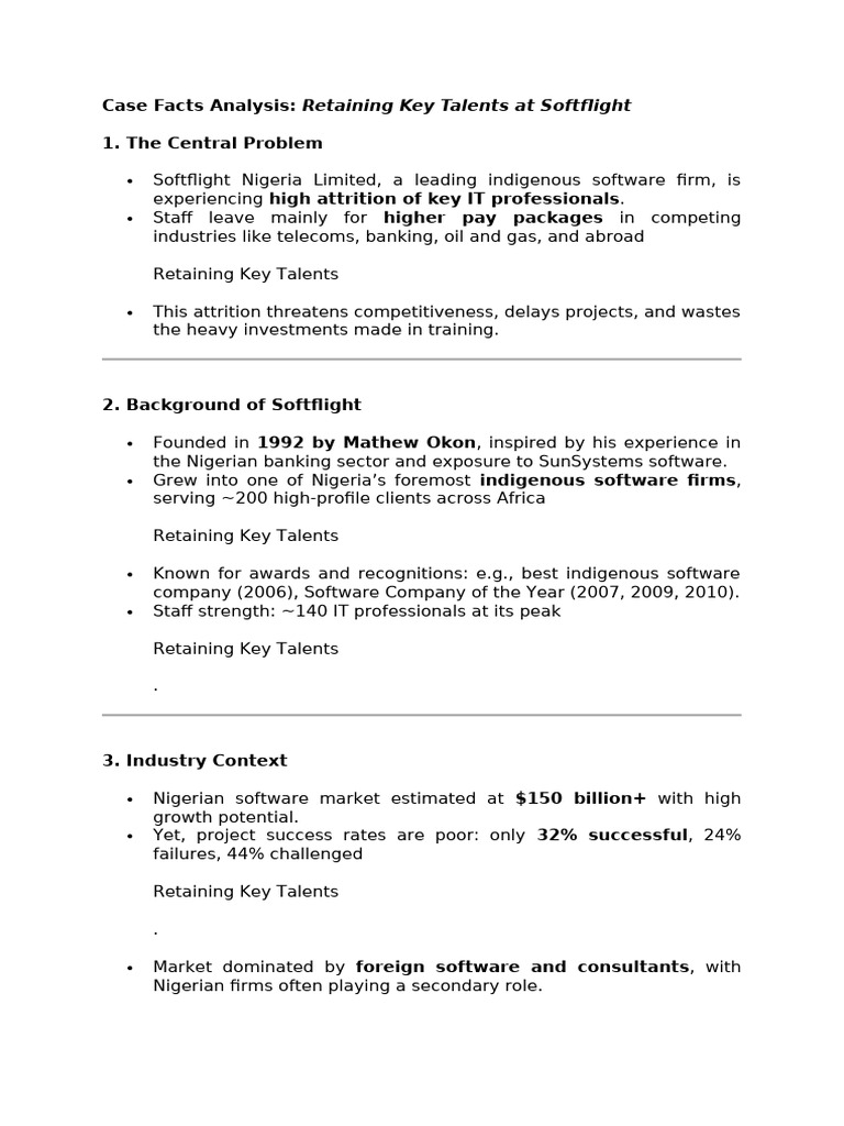 Case Facts Analysis - IT Coy Soft Light | PDF | Salary | Employment