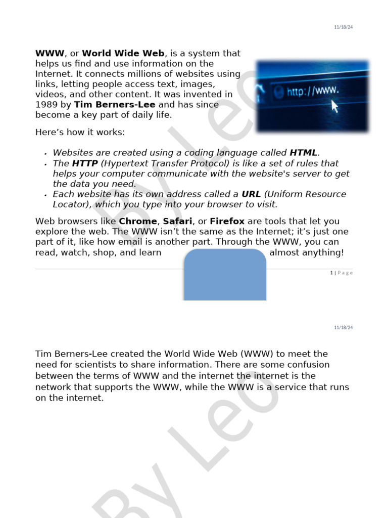 World Wide Web - ICT | PDF