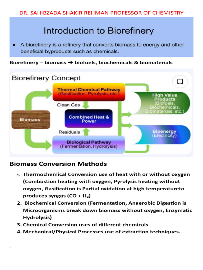 Biorefineries Introduction PDF | PDF