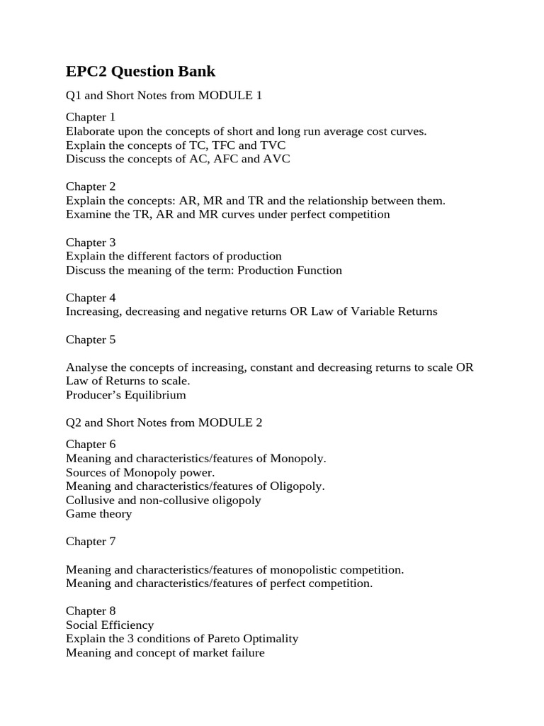 EPC2 Question Bank | PDF