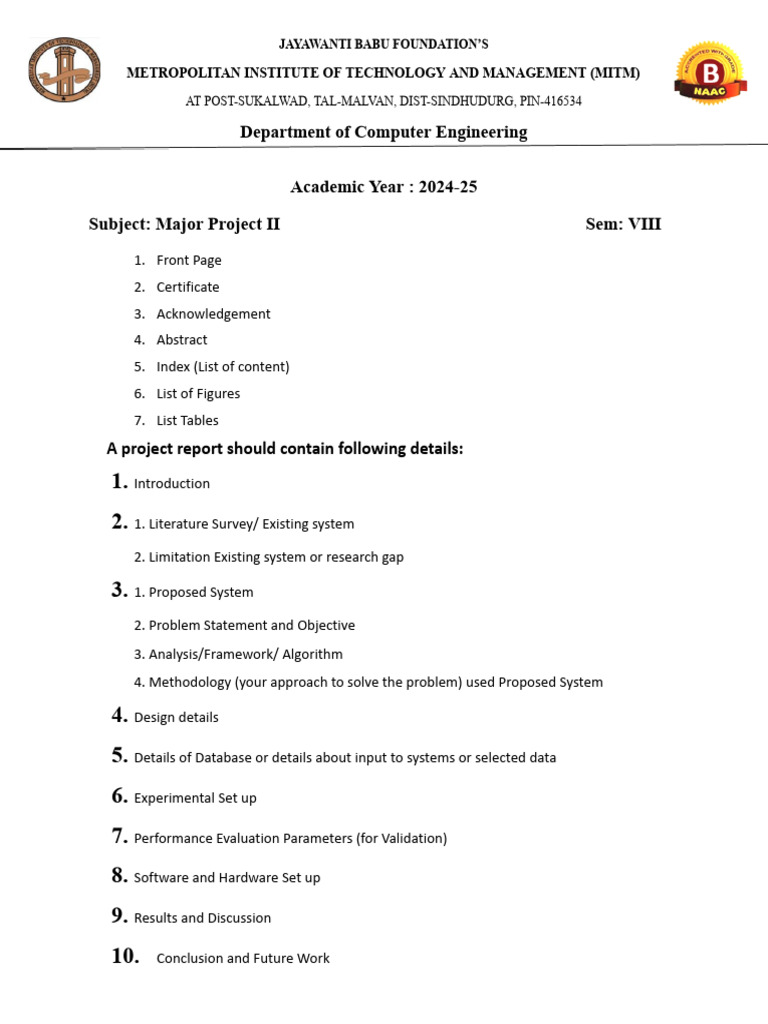 Project Report Format Sem VIII | PDF