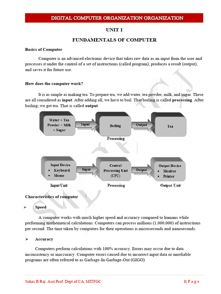 Digital Computer Organization (UNIT-1 & UNIT-2) | PDF | Computer Data ...