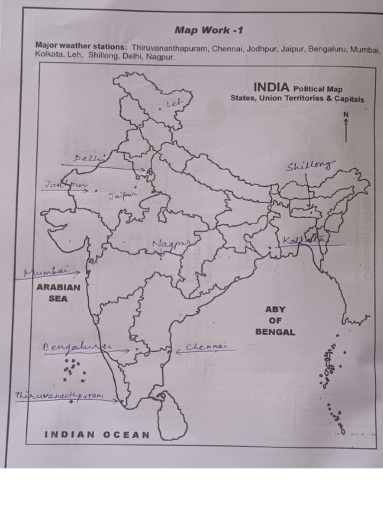 Map Work Class 9 | PDF