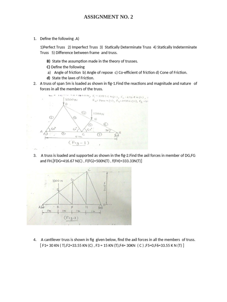 Assignment NO.2 EM | PDF | Friction | Force