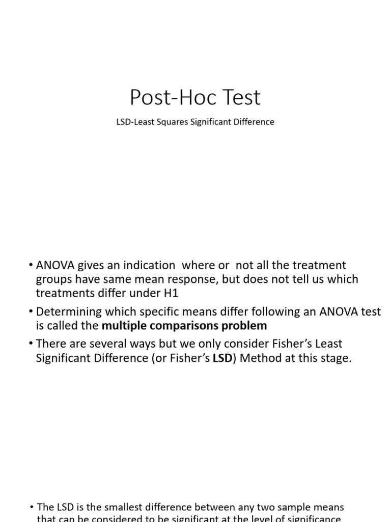 Lecture 10 A - Post Hoc Test and 2way Anova | PDF | Analysis Of ...