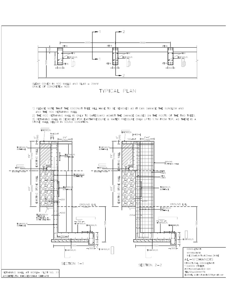 Retaining Wall Details | PDF