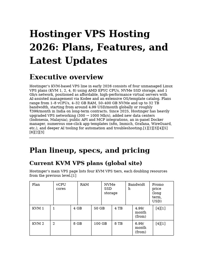 Hostinger VPS Overview | PDF | Backup | Solid State Drive