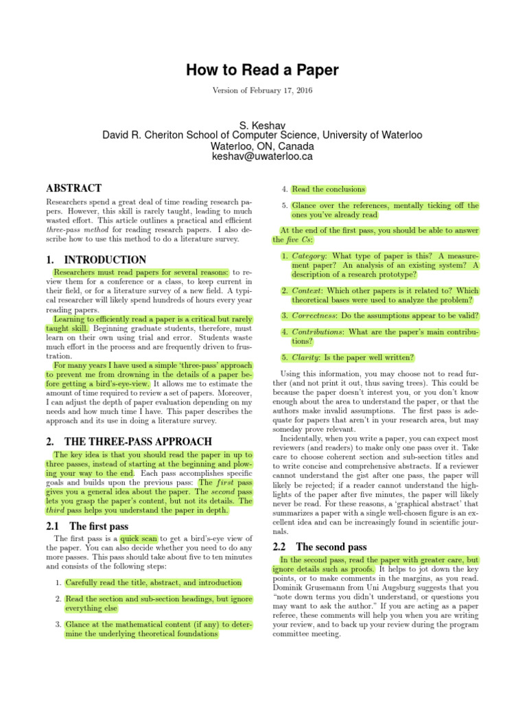 How To Read A Paper 1747681090 | PDF | Science