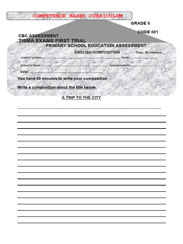Grade 6 Term 1 2026 Opener Exams Qns & Ms (All Subjects) | PDF | First Aid