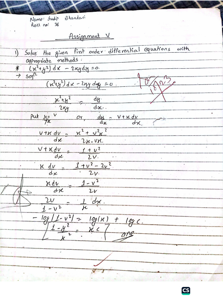 Calculus Assignment V Solution | PDF