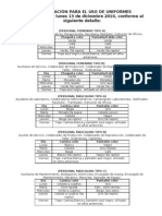 Programación para El Uso de Uniformes A Partir Del Día Lunes 13 de Diciembre 2010, Conforme Al Siguiente Detalle