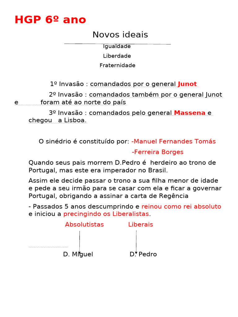 HGP 6º Ano | PDF