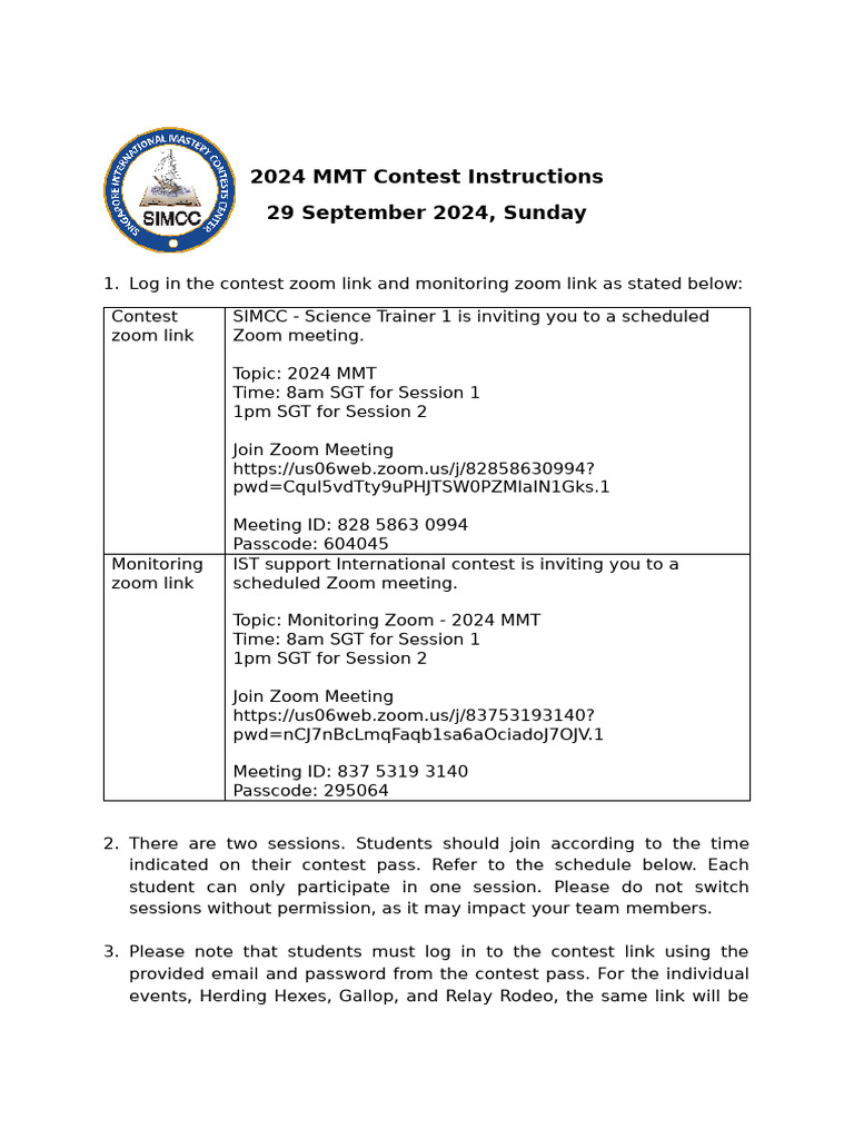 2024 MMT - Instructions For Students | PDF | System Software | Software