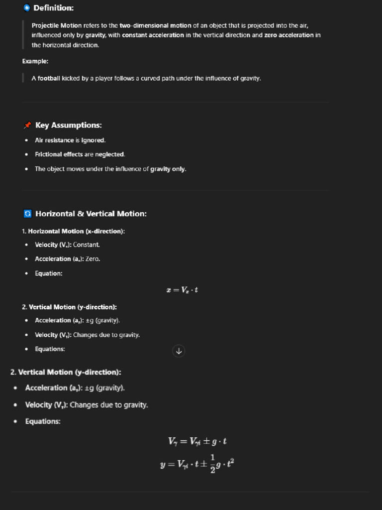 Projectile Motion 4-30-25 | PDF