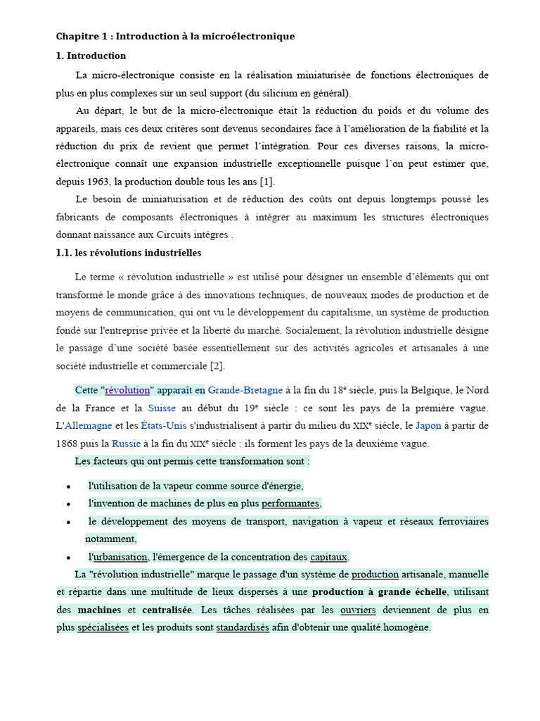 Chapitre 1 Introduction 2022à La Microélectronique | PDF | Circuit ...