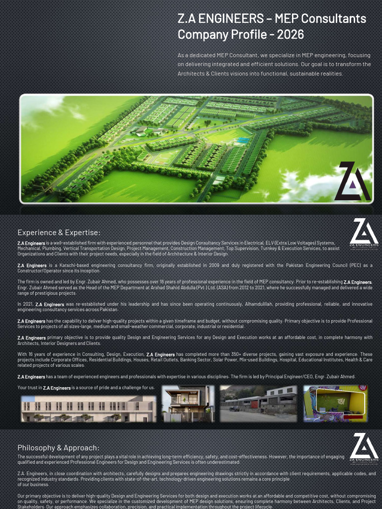 MEP Consultants (ZA Engineers) Pakistan | PDF | Engineering | Karachi