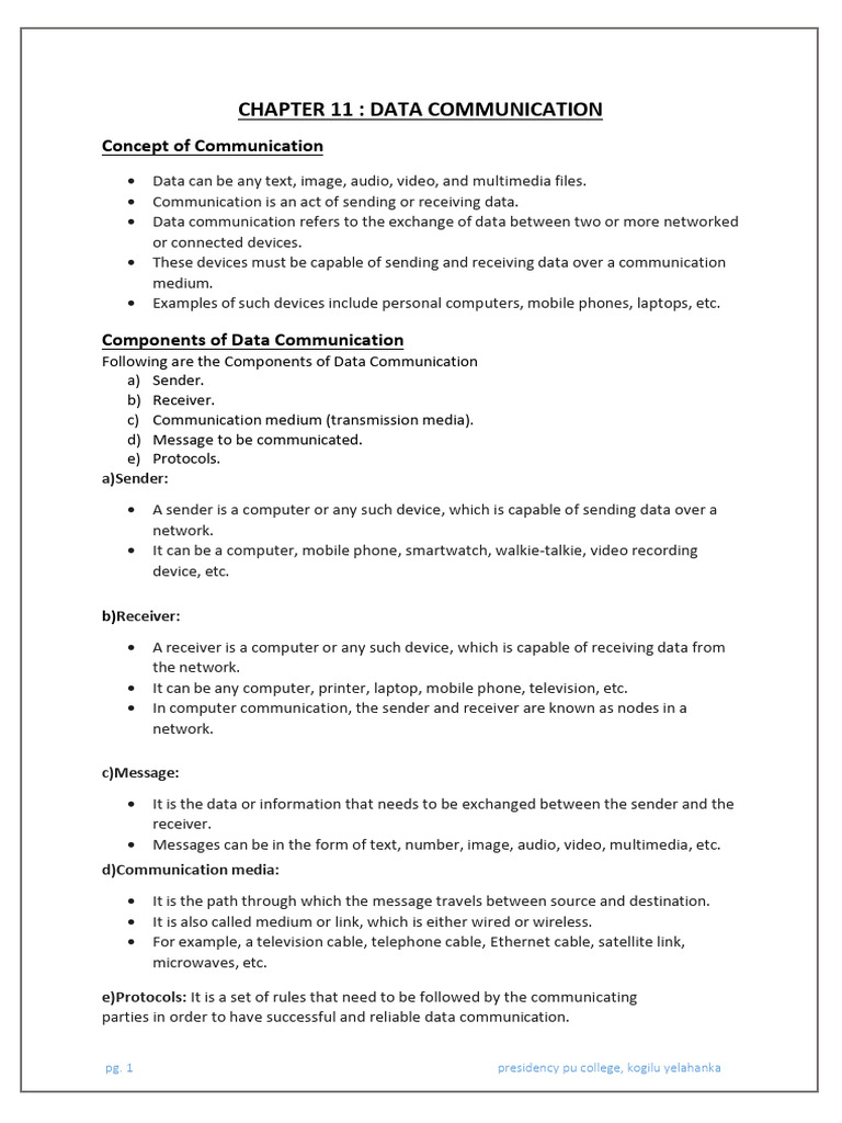 CH 11 Data Communication Notes | PDF | File Transfer Protocol ...