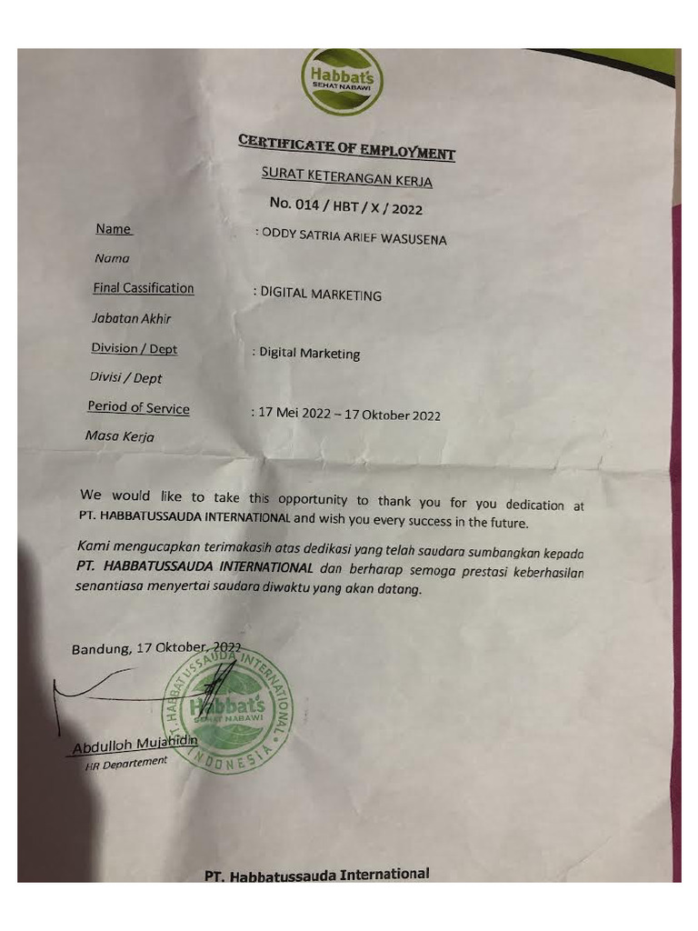 Paklaring PDF | PDF