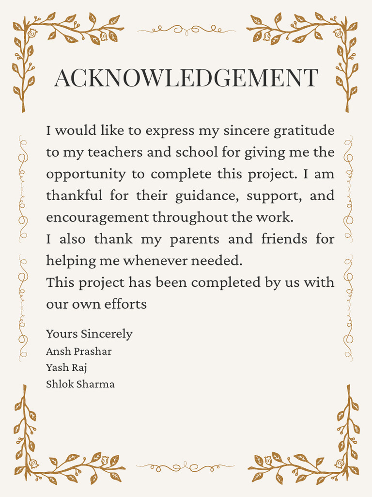 Gold Simple Floral A4 Page Border | PDF