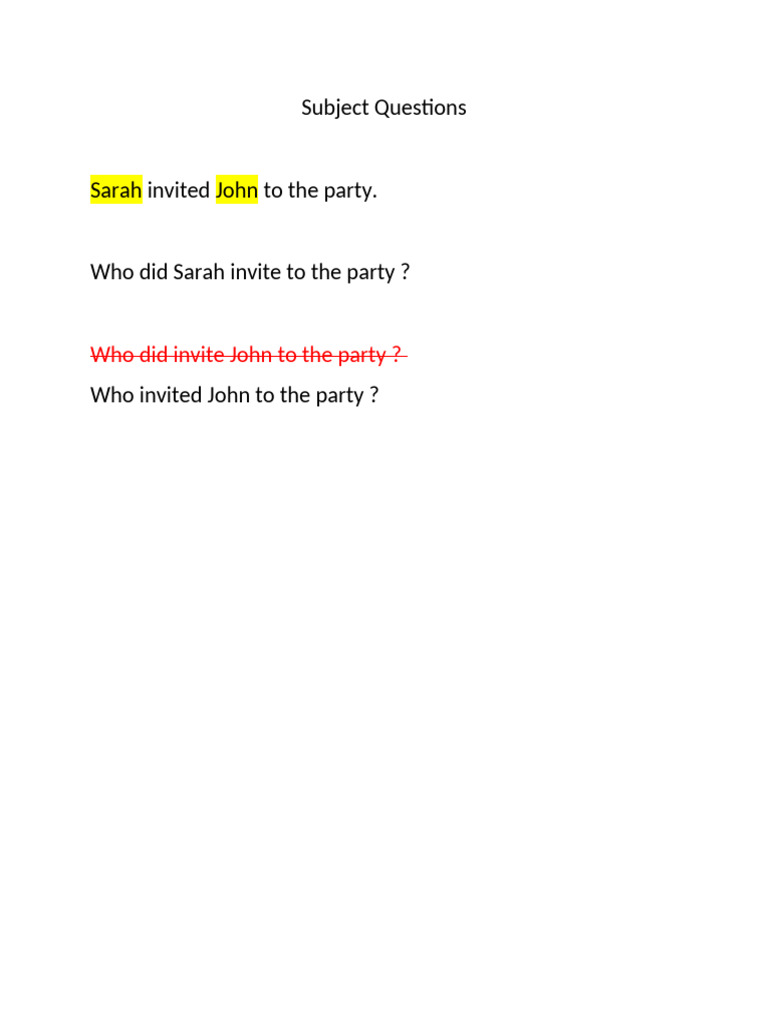Subject Questions | PDF