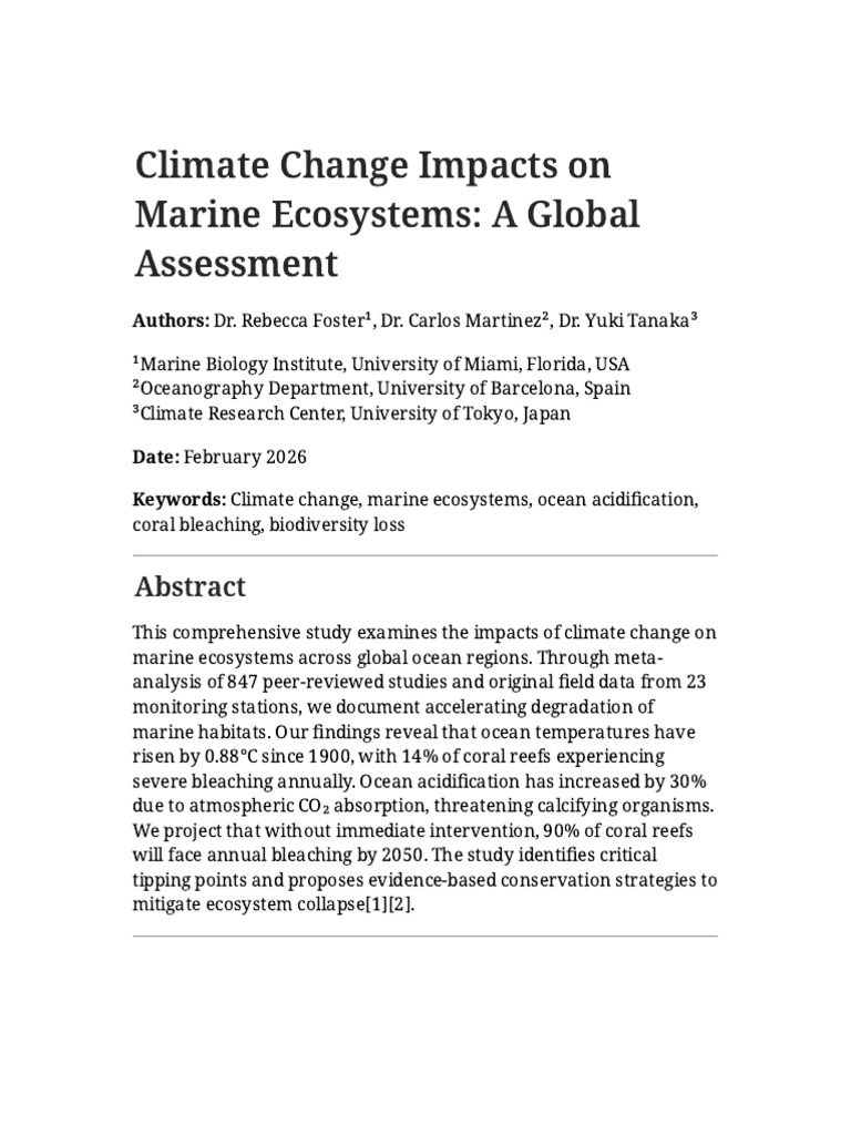 Climate Change Impacts | PDF | Climate Change | Ocean Acidification