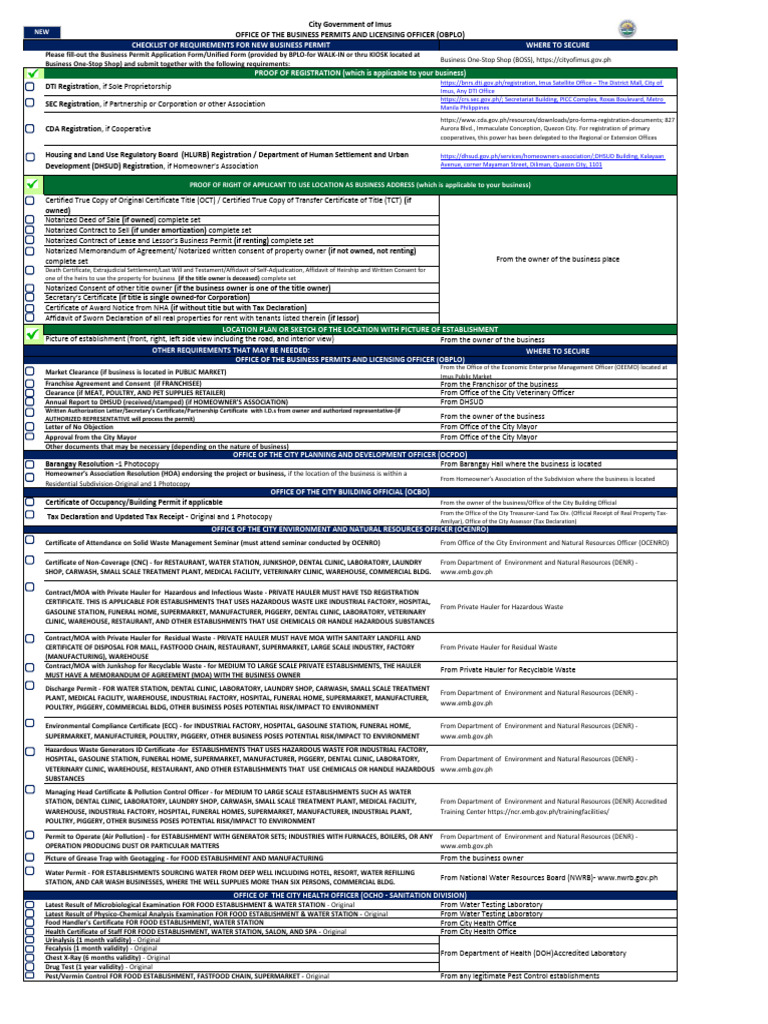 Checklist of Requirements - New 20250731 | PDF