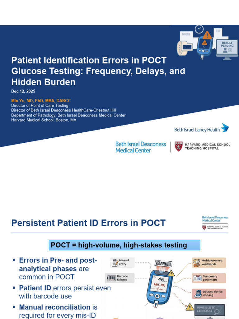 Patient Identification Errors in POCT Glucose Testing - Frequency ...