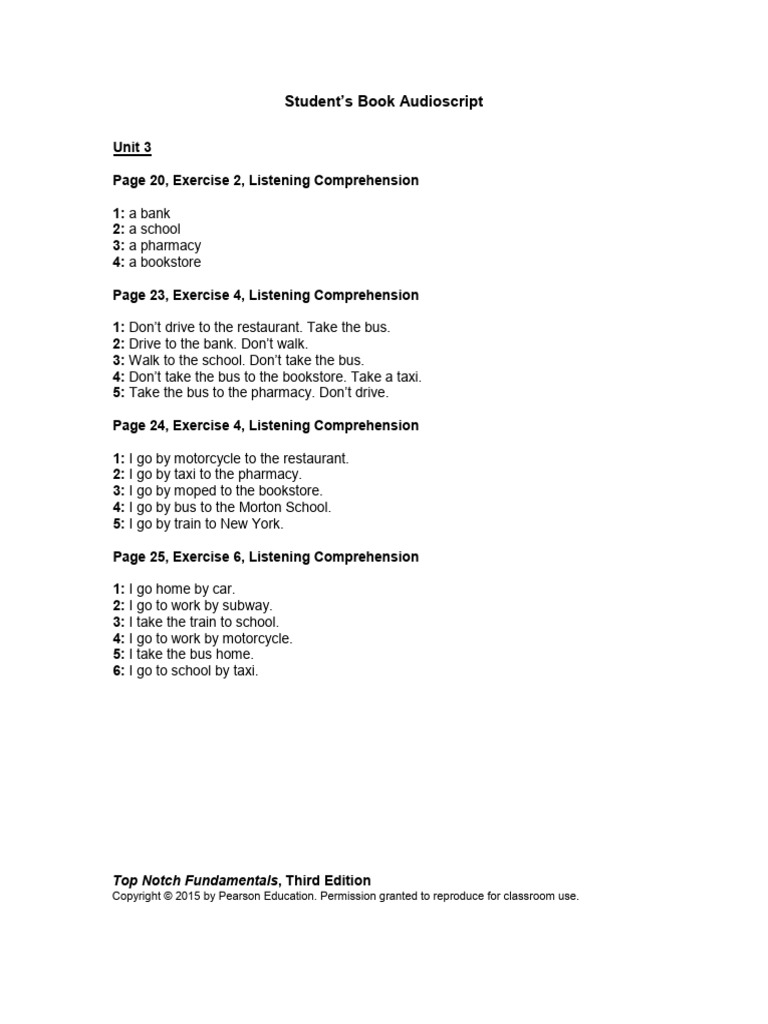 UNIT 03 Stud Book Audio | PDF