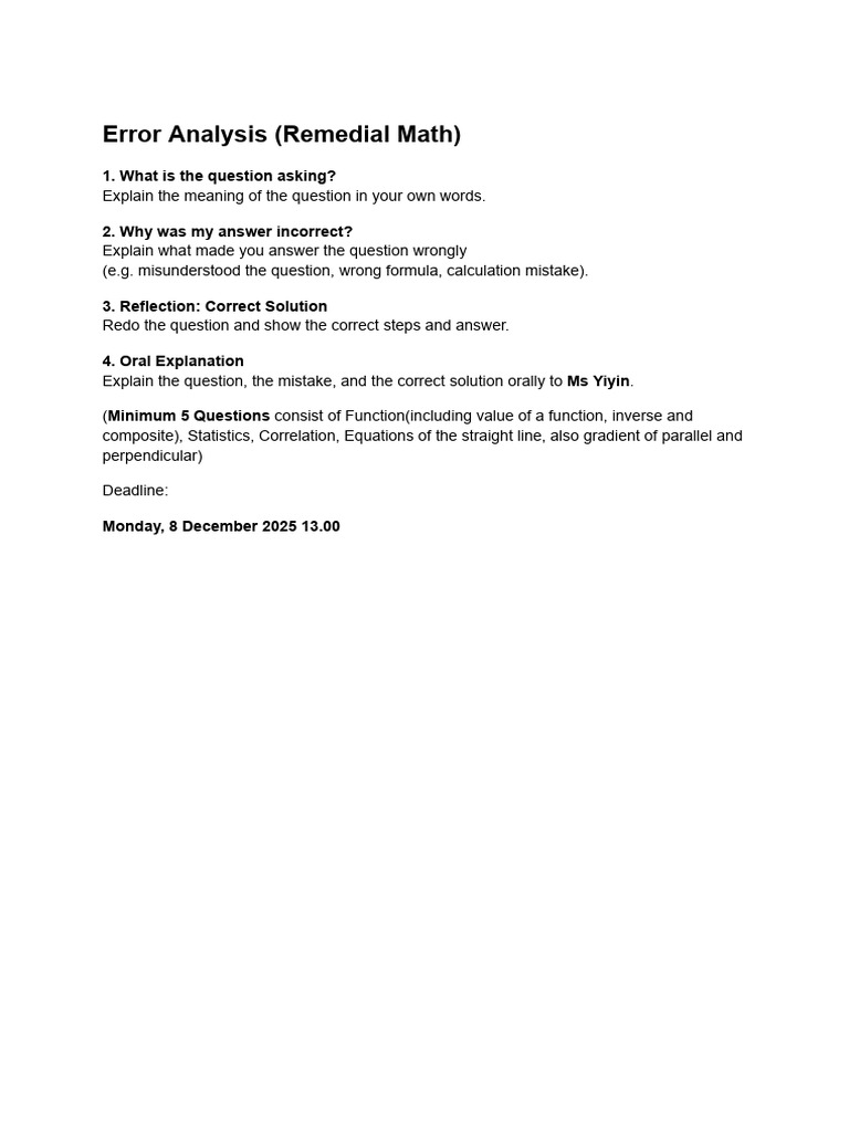 Remedial Math | PDF
