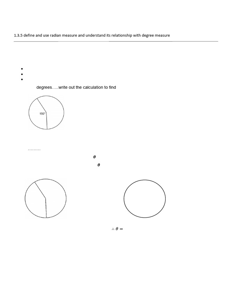 Lesson 7-Radian Measure | PDF | Angle | Elementary Mathematics