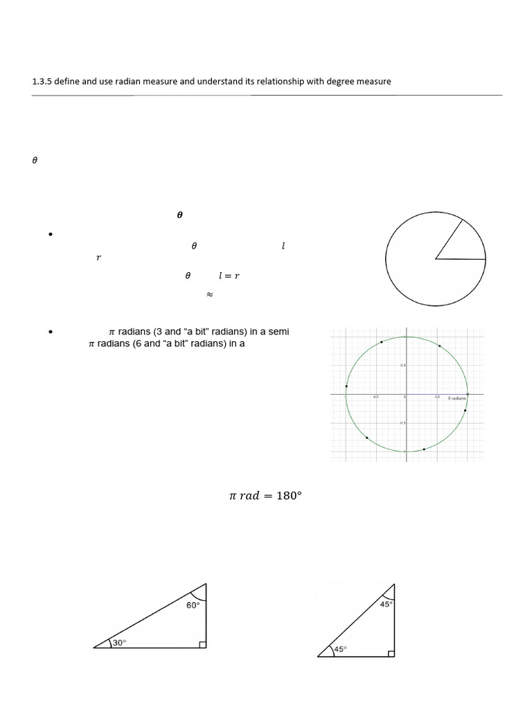Lesson 8 - Radian Measure and Exact Values | PDF