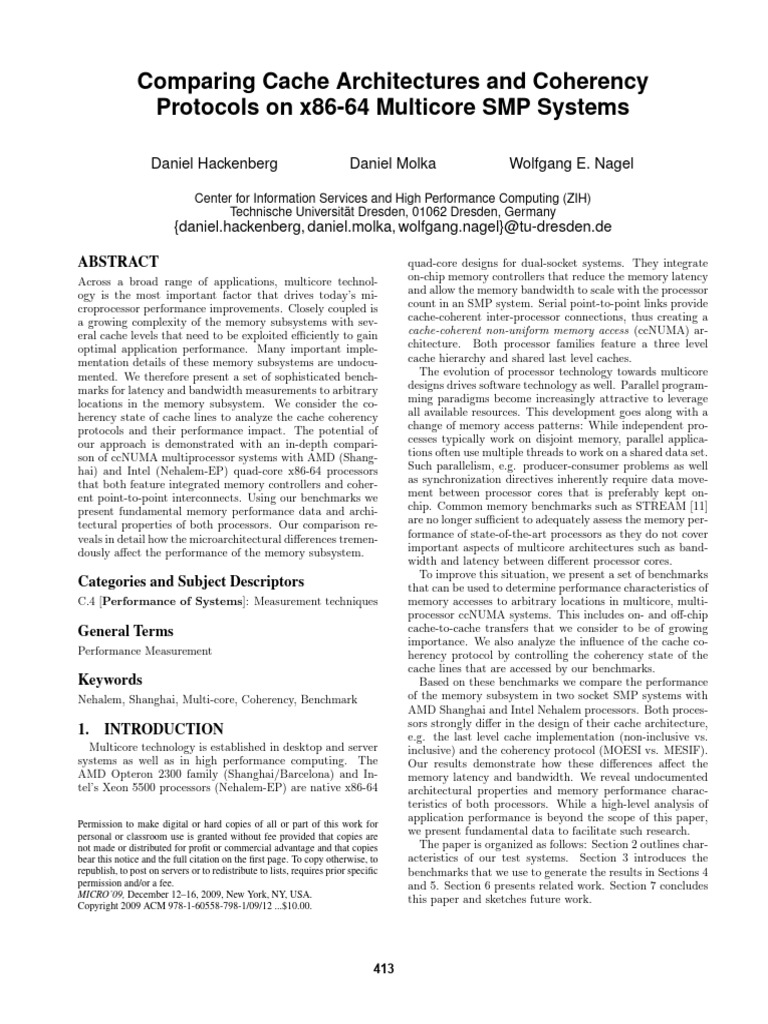 Cache Performance x86 2009 | PDF | Cpu Cache | Cache (Computing)