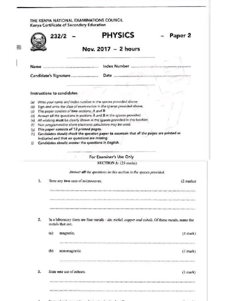 Physics Paper 2 2017 | PDF
