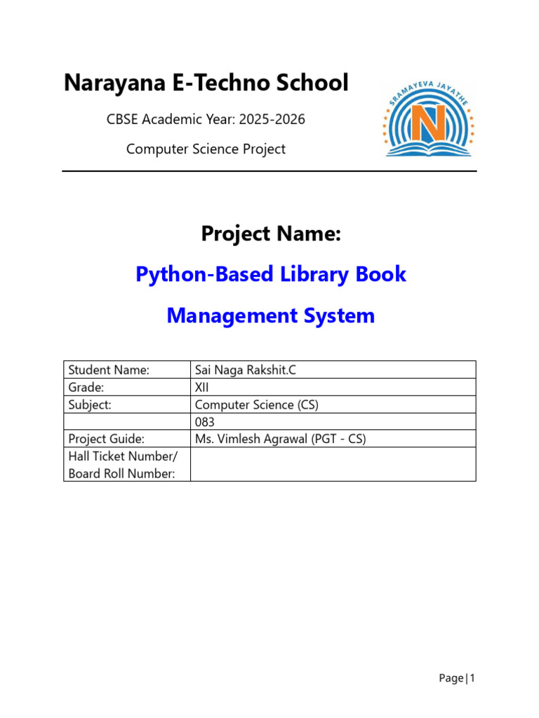 Cbse Class12 Cs Project | PDF | Comma Separated Values | Databases