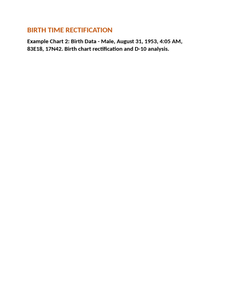 Birth Time Rectification | PDF