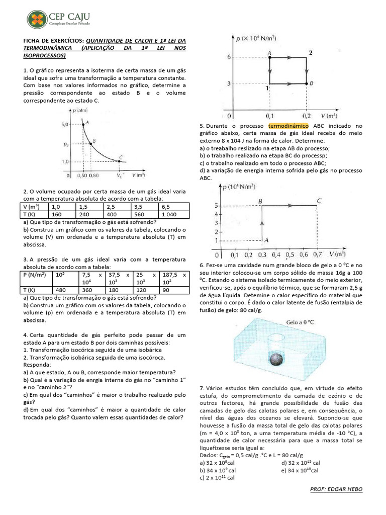 Quantidade de Calor e Primeira Lei Da Termodinamica 081023 | PDF